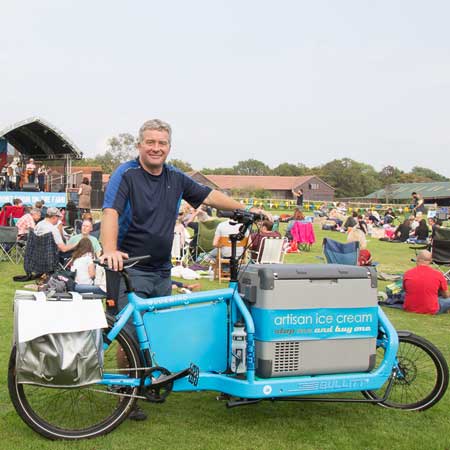 Bicicleta de helados móvil en el Reino Unido