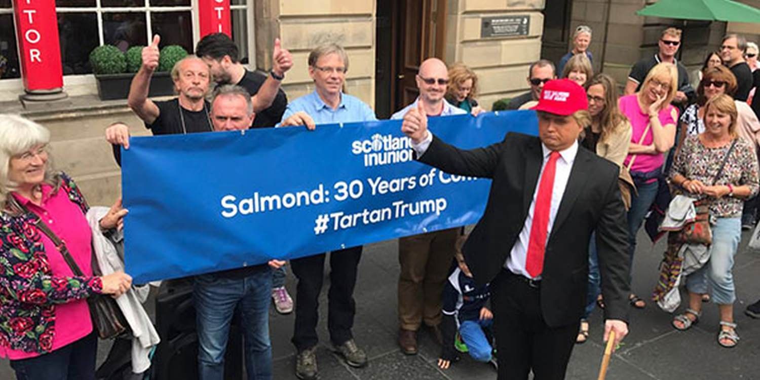 Donald Trump Impersonator Meets Alex Salmond