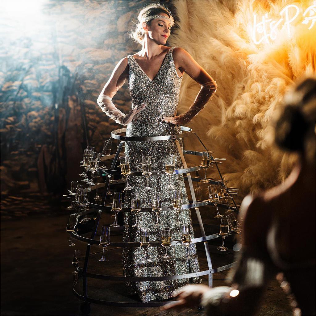 1920s Champagne Dress