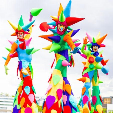 Colourful Party Stilt Walkers 