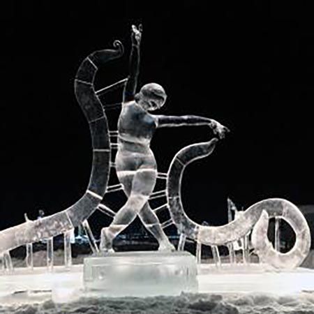 Sculpteur de glace et de neige aux Pays-Bas