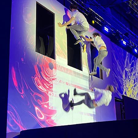 Video Mapping Trampoline Wall