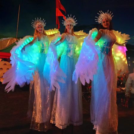 LED Winter Angel Stilt Walkers