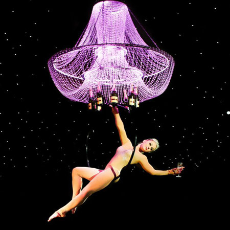 21st Century Burlesque Champagne Chandelier and Crystals by