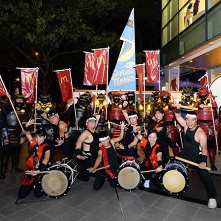 Japanische Trommelgruppe Singapur