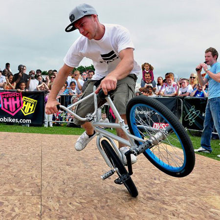 BMX riders roll in to wow crowd with bike stunts