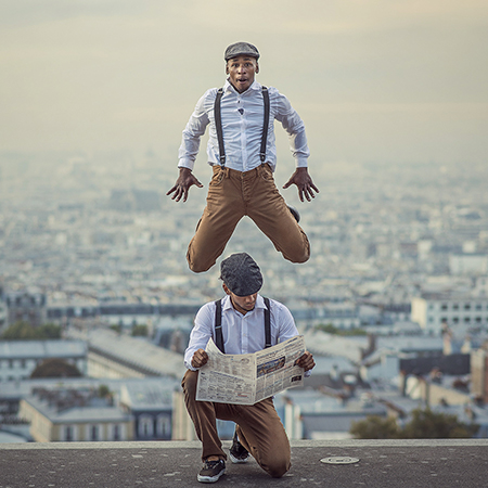 Danseurs de rue à thème vintage