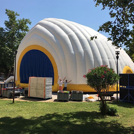 Inflatable dome store tent