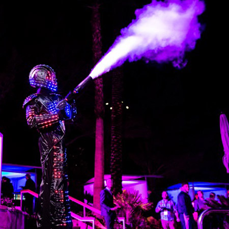 9ft LED Robot Stilt Walker