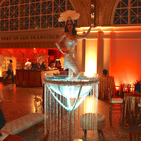 Giant Martini Glass Performer - Hire Retro-Chic Burlesque Artist