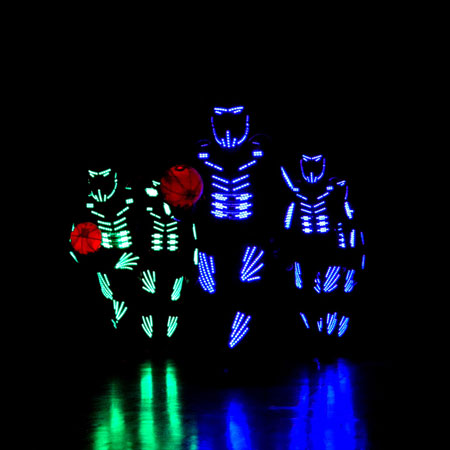 Espectáculo de baloncesto freestyle con LED