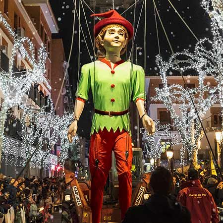 Títere gigante de duende de Navidad