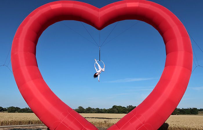 Hire Inflatable Heart Aerialist | Scarlett Entertainment