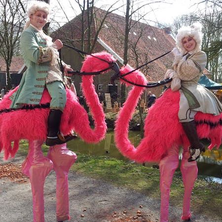 Rococo Flamingo Stilt Walkers