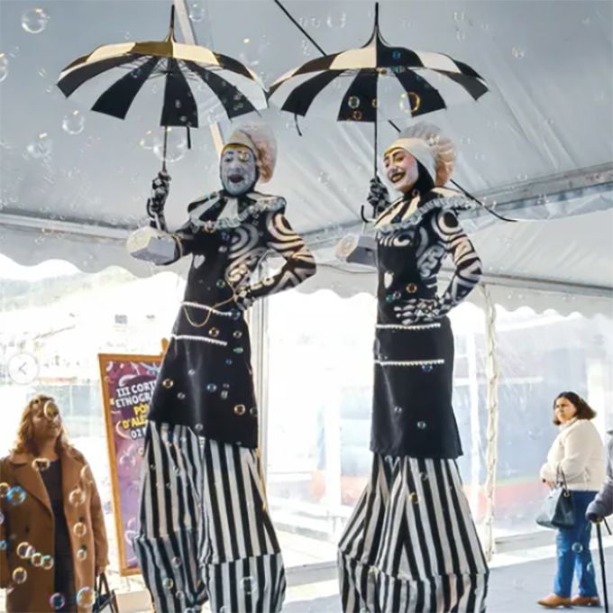 Stilt-Walking Chef Mime