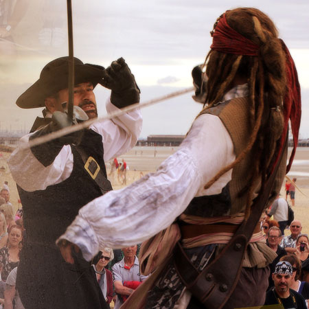 Spectacle de cascade de pirates