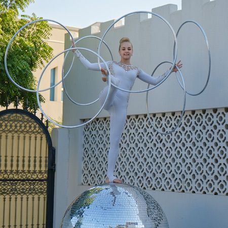 Mirror Ball Hula Hoop Act