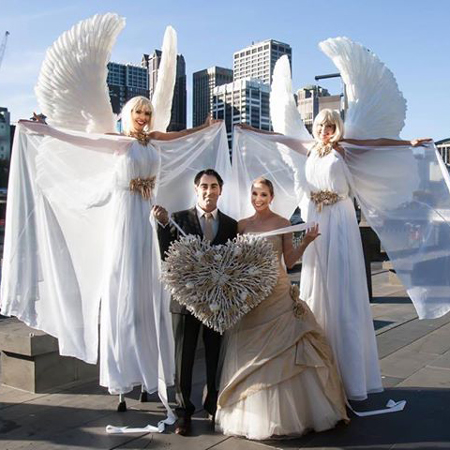 White Angel Stilt Walkers