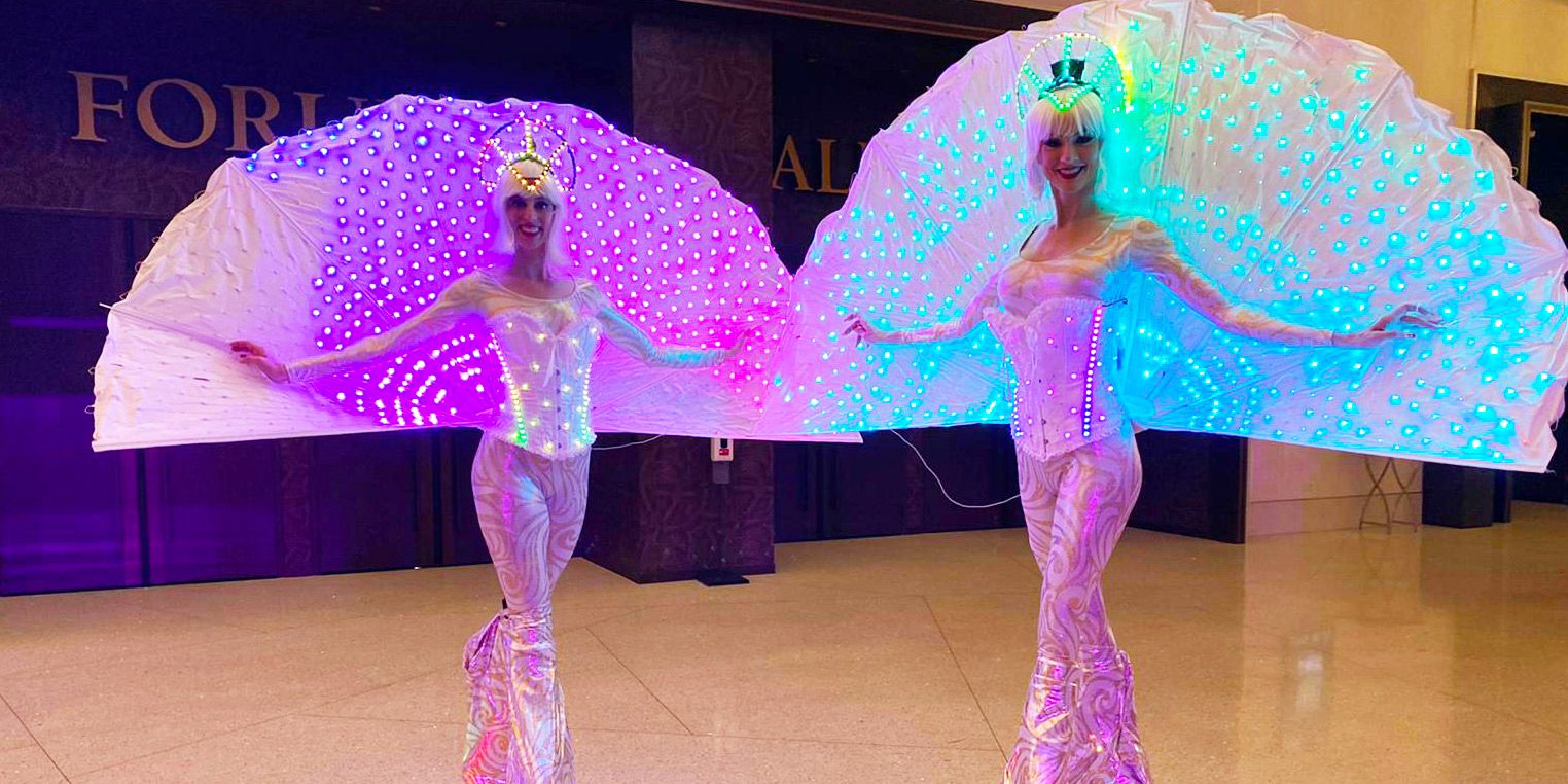 LED Peacocks and Stilt Walking Glamazons Mesmerise at Caesars Palace