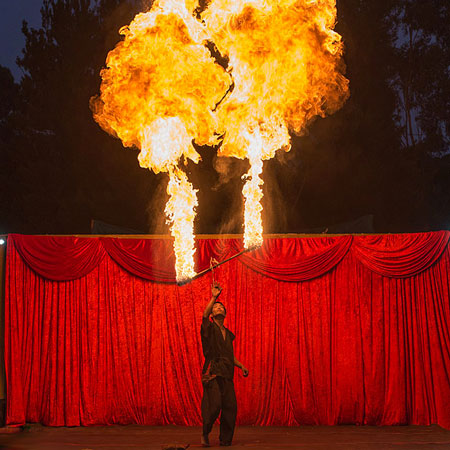 Japanese Fire Performer