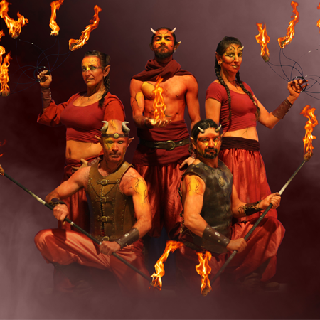 Espectáculo de fuego medieval