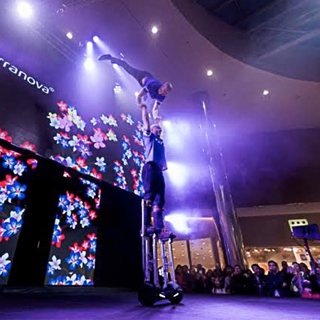 Hoverboard Stilt Acrobats