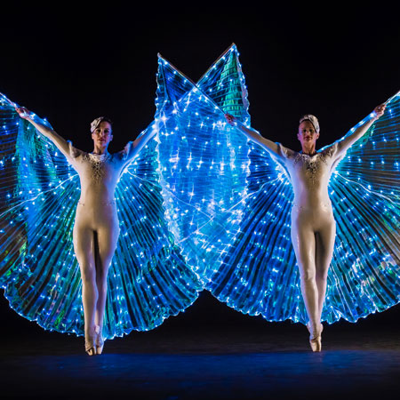 Bailarinas con alas LED