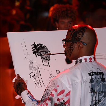 Live Mouth-Drawn Portraits