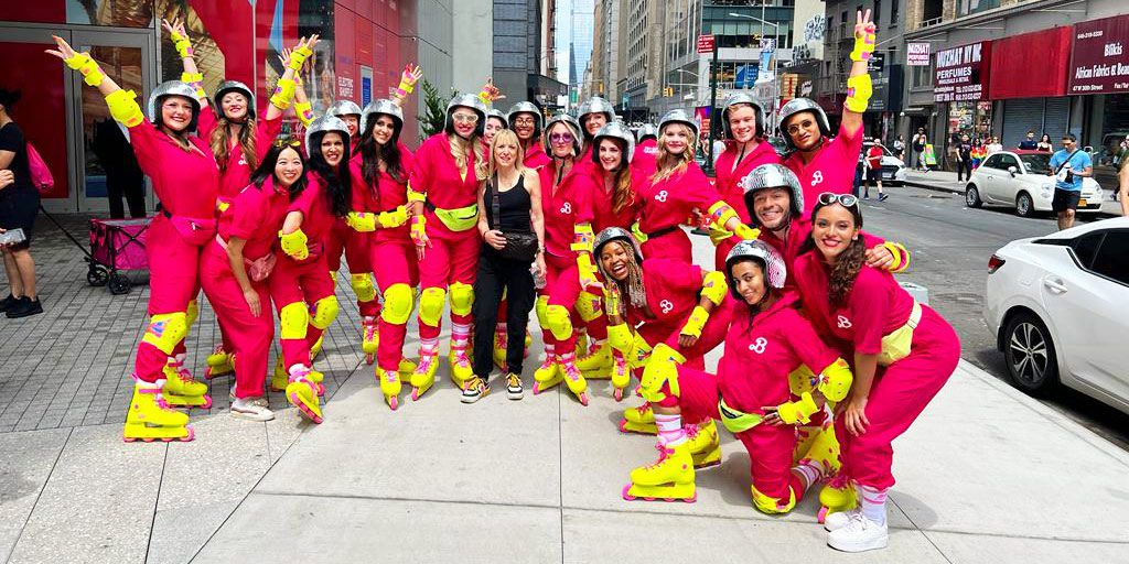 Rollerskating Troupe Parade with Pride to Promote New Barbie Movie