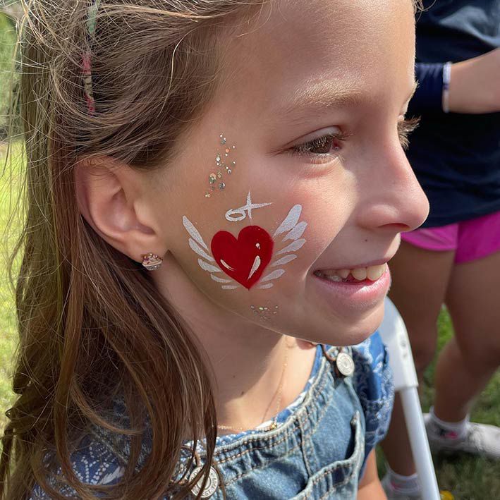 heart face painting designs