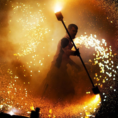 Spectacle de feu en Russie