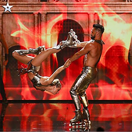 Roller Skating Duo Acrobatics 