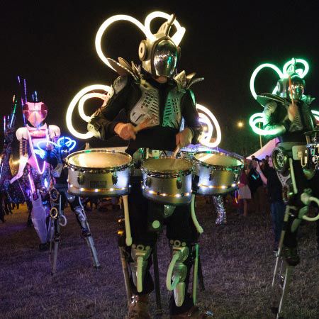 Drumming LED Robots Parade