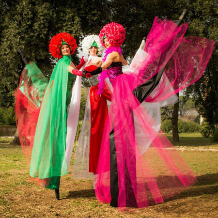 Rock 'n' Roll Themed Stilt Act