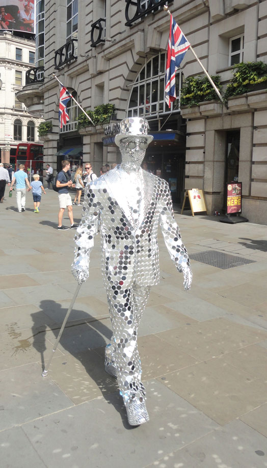 Dancing Mirror Man Living Statue London Walkabout Mirror London