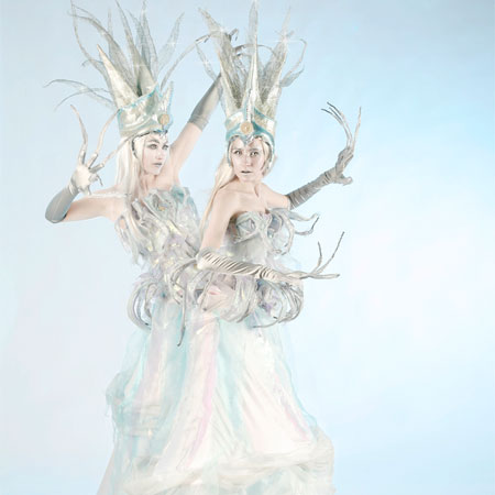 Ice Queen Stilt Characters