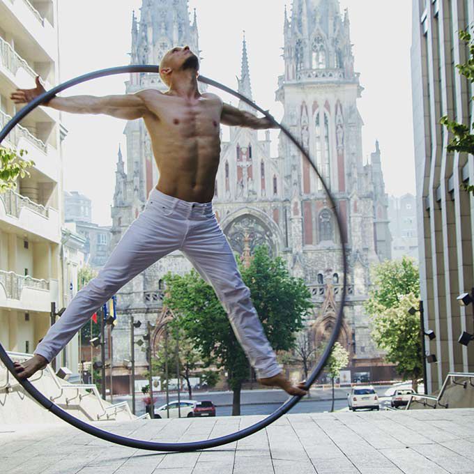 Cyr Wheel Circus Artist