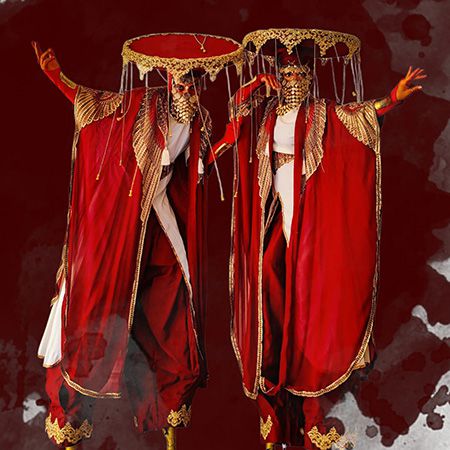 Acte sur échasses à thème arabe mystique