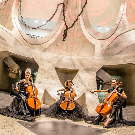 Trio di violoncelliste femminili di Città del Capo