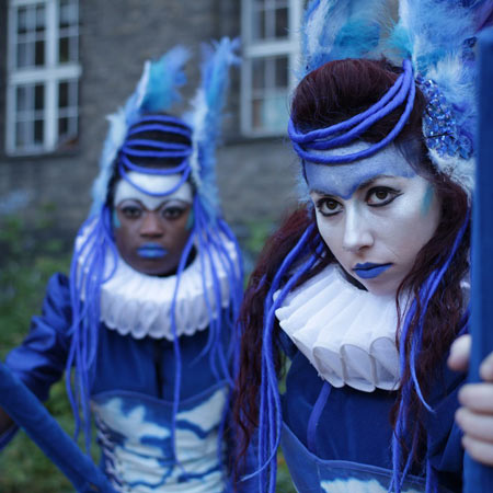 Midnight Blue Stilt Walkers