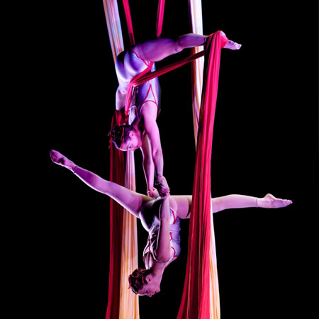 Duo acrobatique aérien jumeau