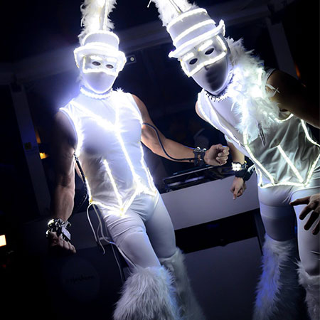 LED White Stilt Walkers