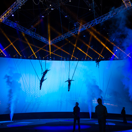 Spectacle de cascades aériennes