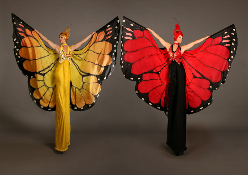 butterfly stilt walkers