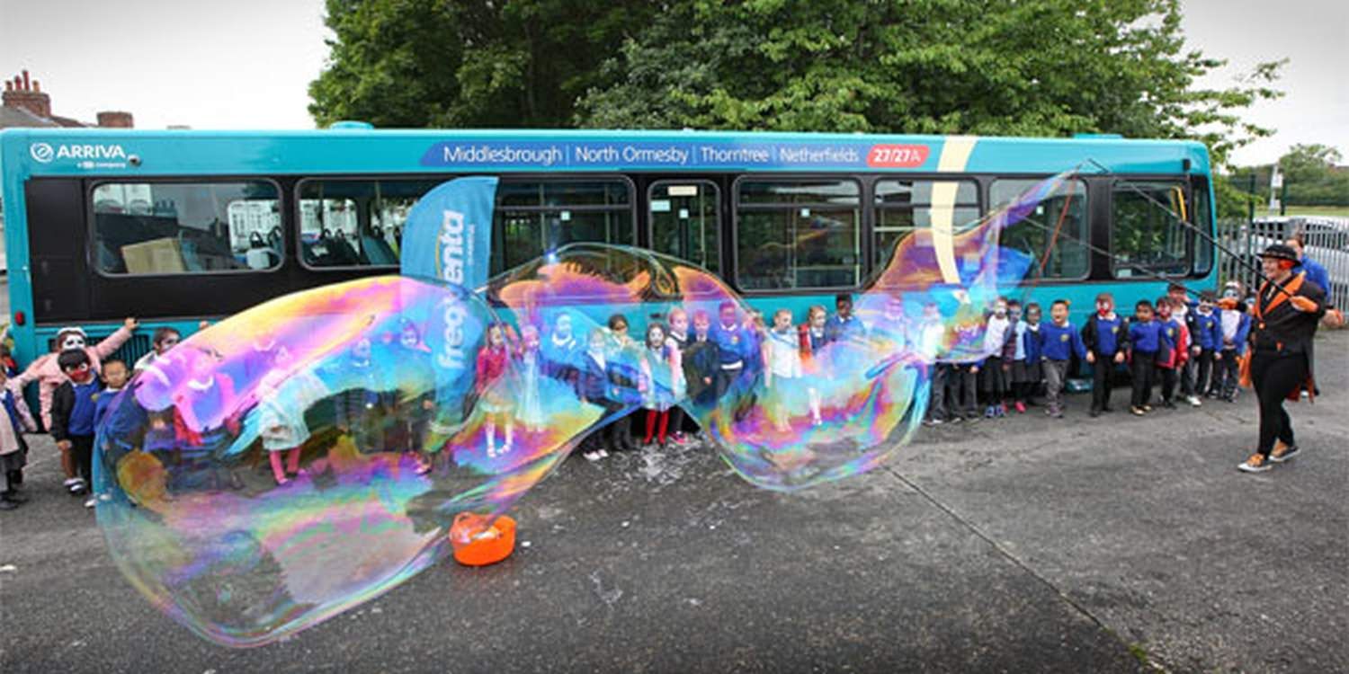 Bubble Fun At Arriva 27/27A Bus Launch