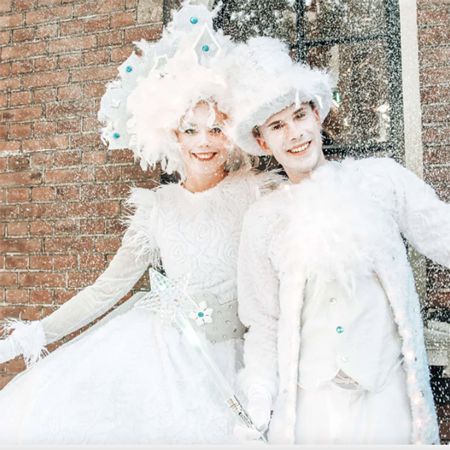 Winter Themed Stiltwalkers Duo