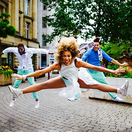 Bailarines de Flash Mob en el Reino Unido