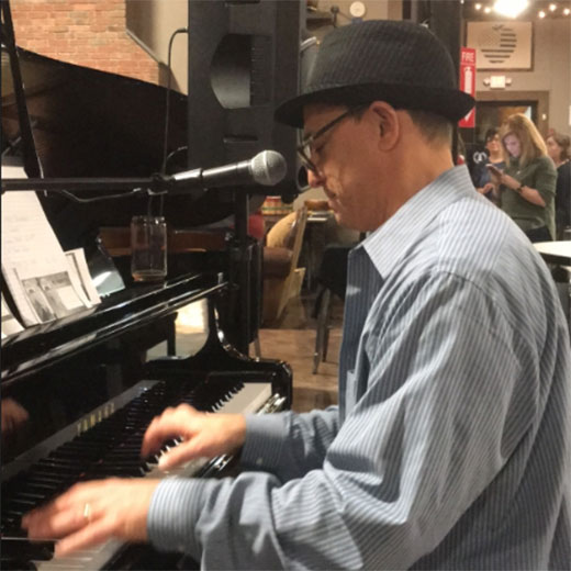 Pianista de Jamming en Nueva York