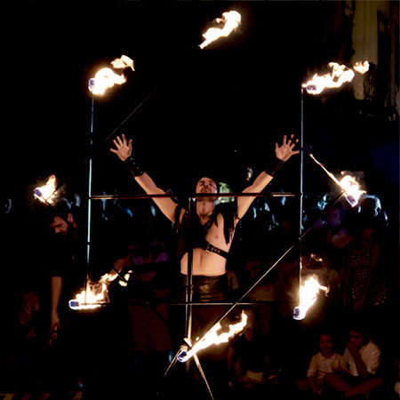 Spectacles de feu en Italie