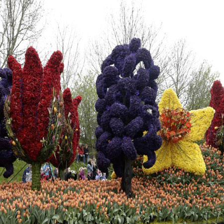 Authentique défilé de fleurs